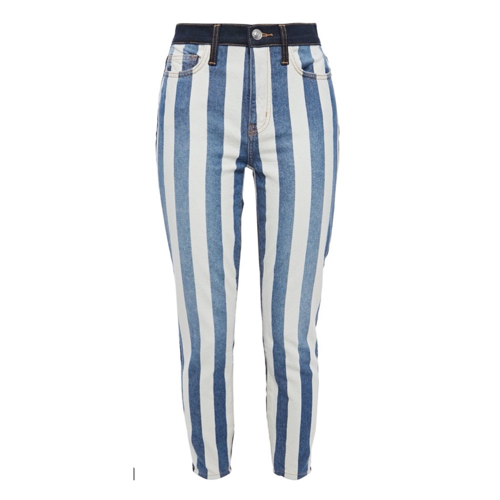Current/Elliott High Waist Stiletto Striped Jeans